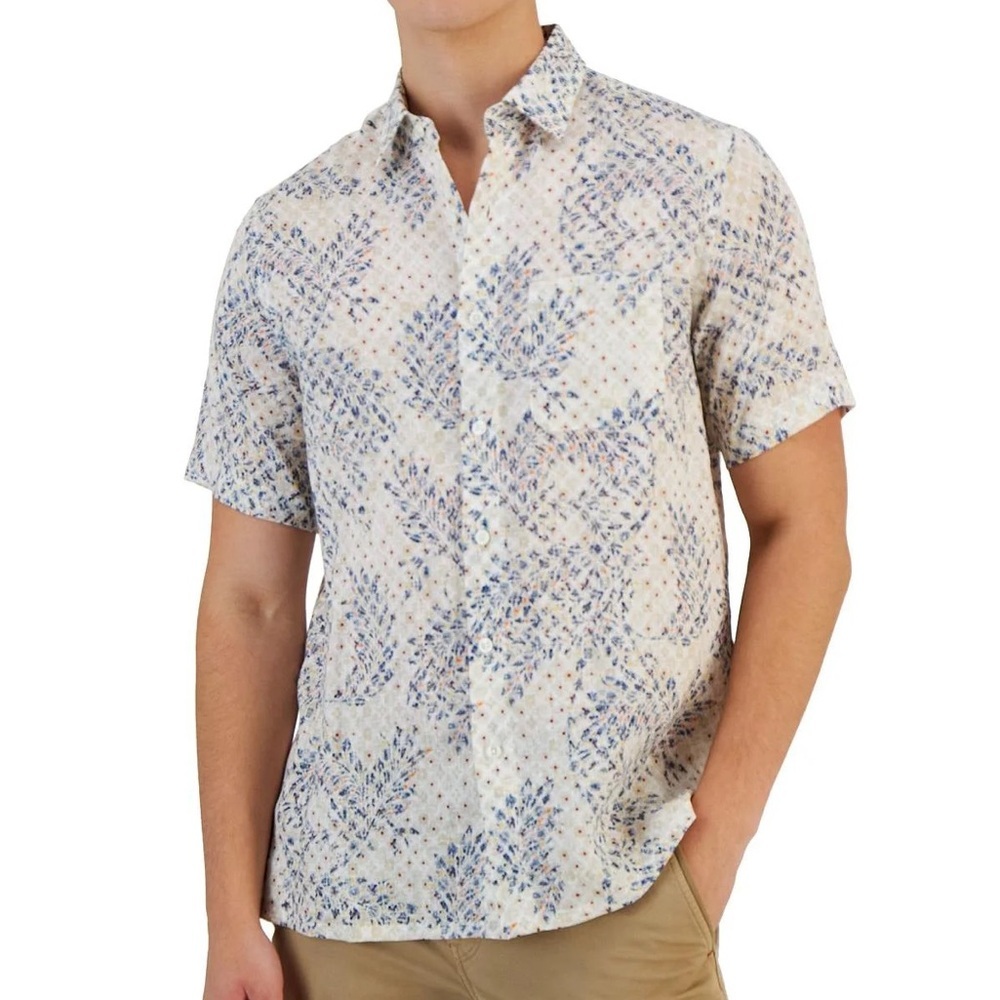 Mens Club Room Lux Linen Button Down S NWT - B5